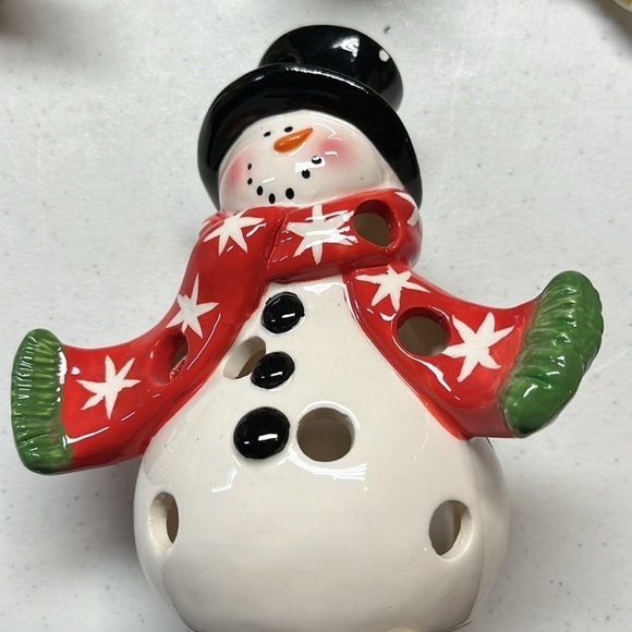 Ceramic Snowman Votive - Picture 5 of 6